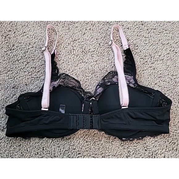 Adore Me Black Sweet Lilac Underwire Push Up Balconette Bra Sz 34C - Picture 2 of 6